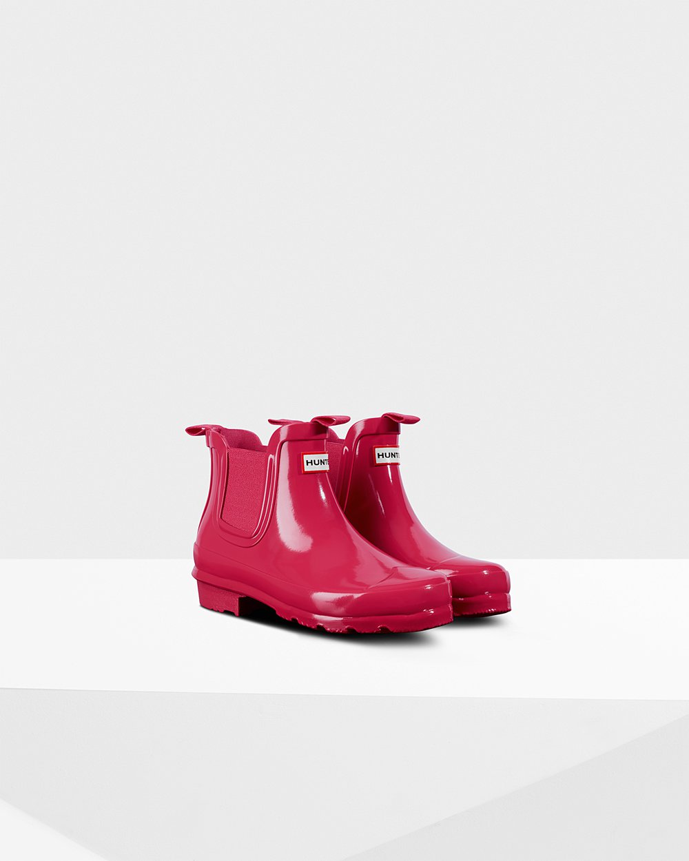 Kids Hunter Original Big Gloss | Chelsea Boots Pink | NZ-72510-ICBX